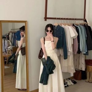 Summer New Strappy Waist-Cinching Slimming Cami Dress