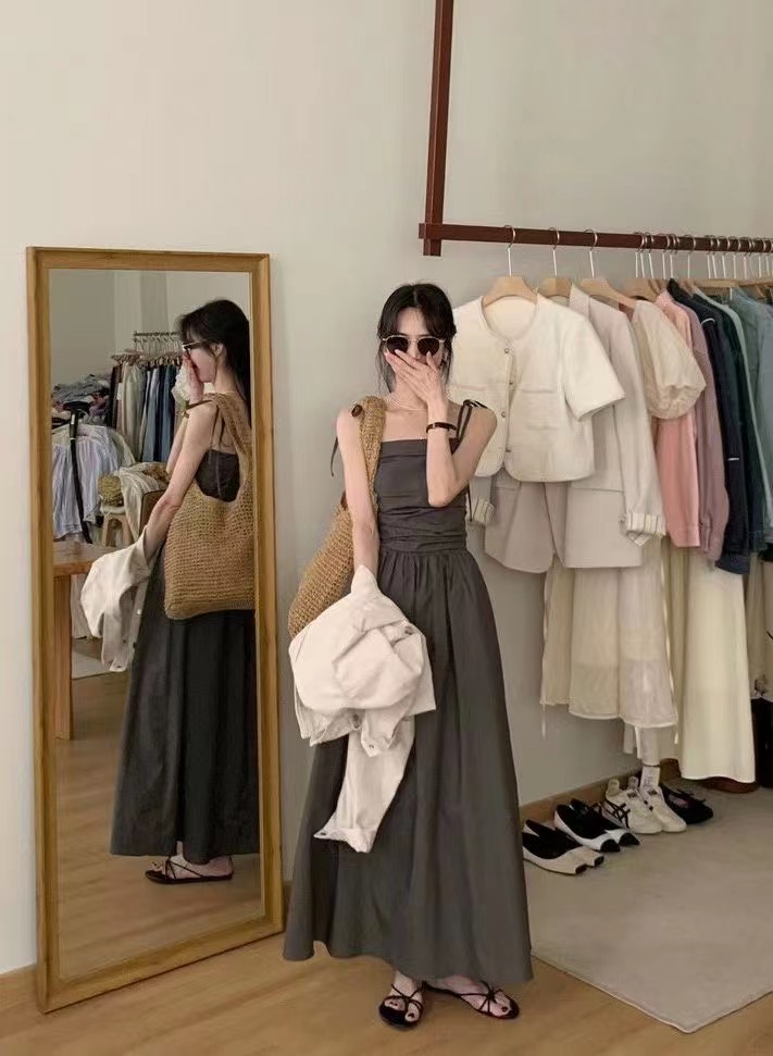 Summer New Strappy Waist-Cinching Slimming Cami Dress - Image 4