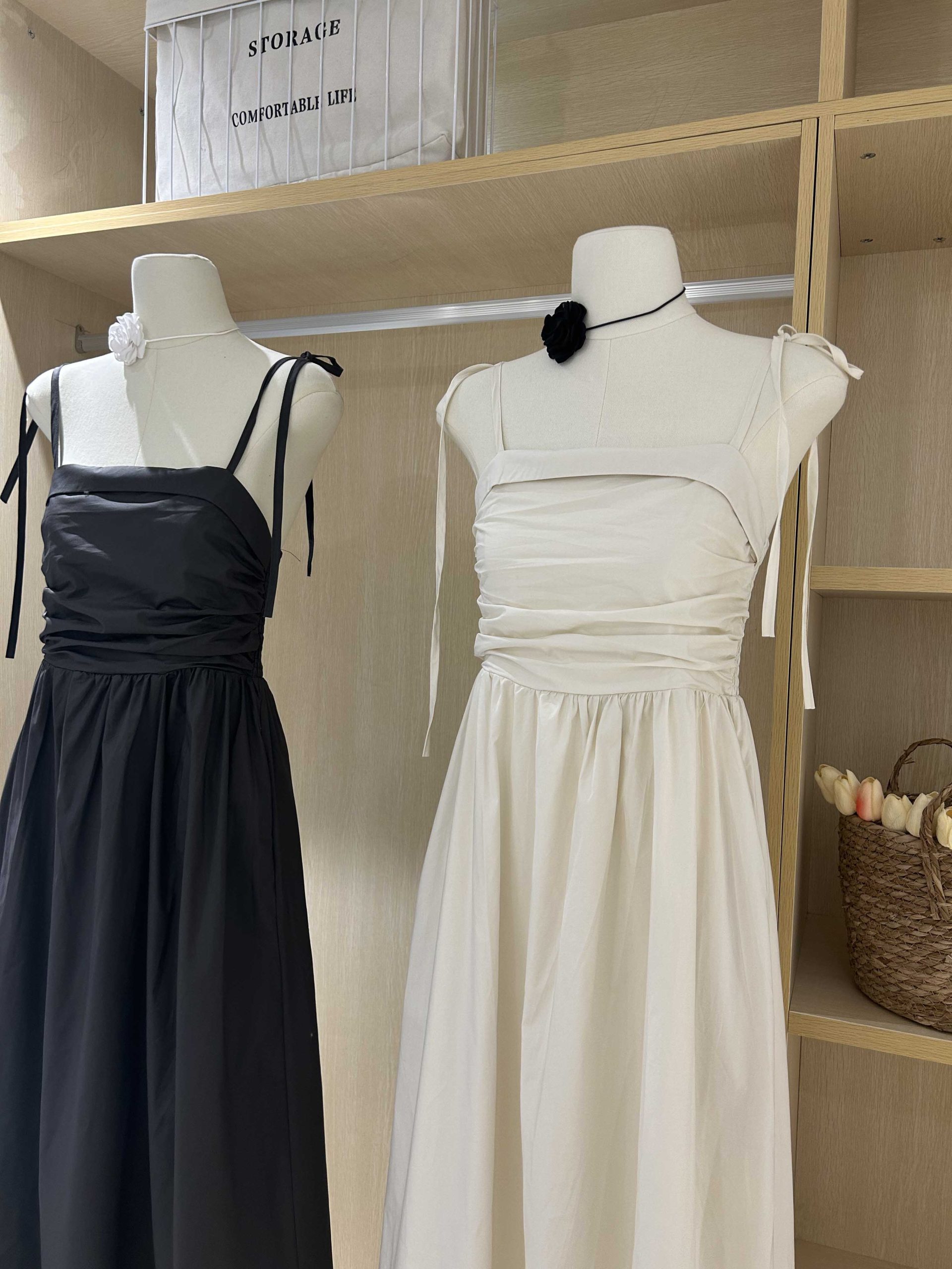Korean Style Sweet Ruffled A-Line Cami Dress - Image 3