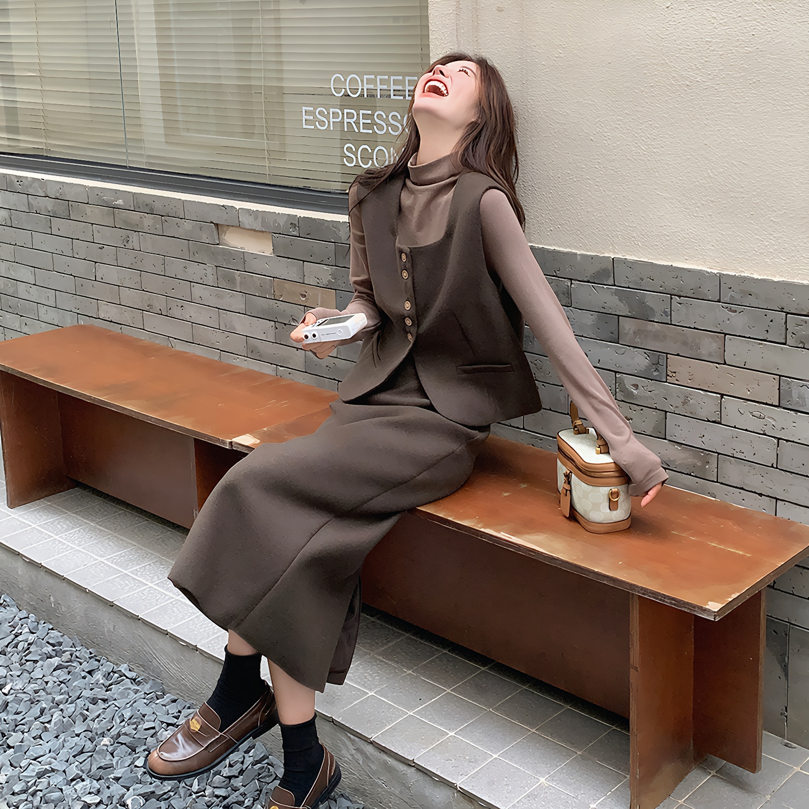 Women's 3-Piece Retro Wool-Like Set 2025 Autumn Sleeveless Vest Long Pants - Image 4