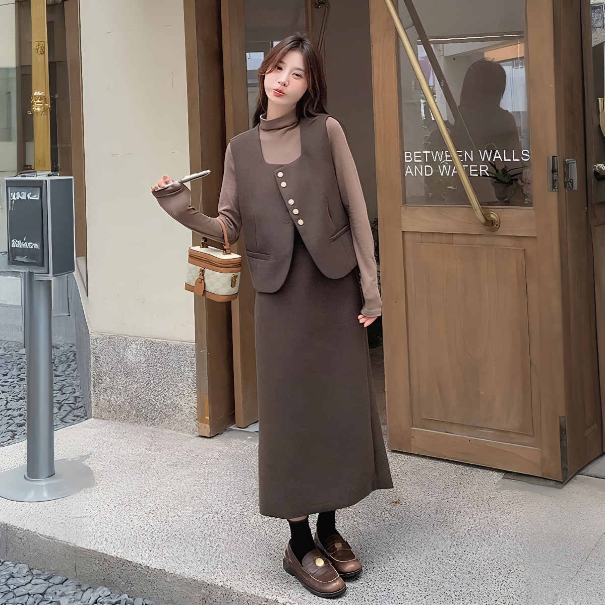 Women's 3-Piece Retro Wool-Like Set 2025 Autumn Sleeveless Vest Long Pants - Image 5