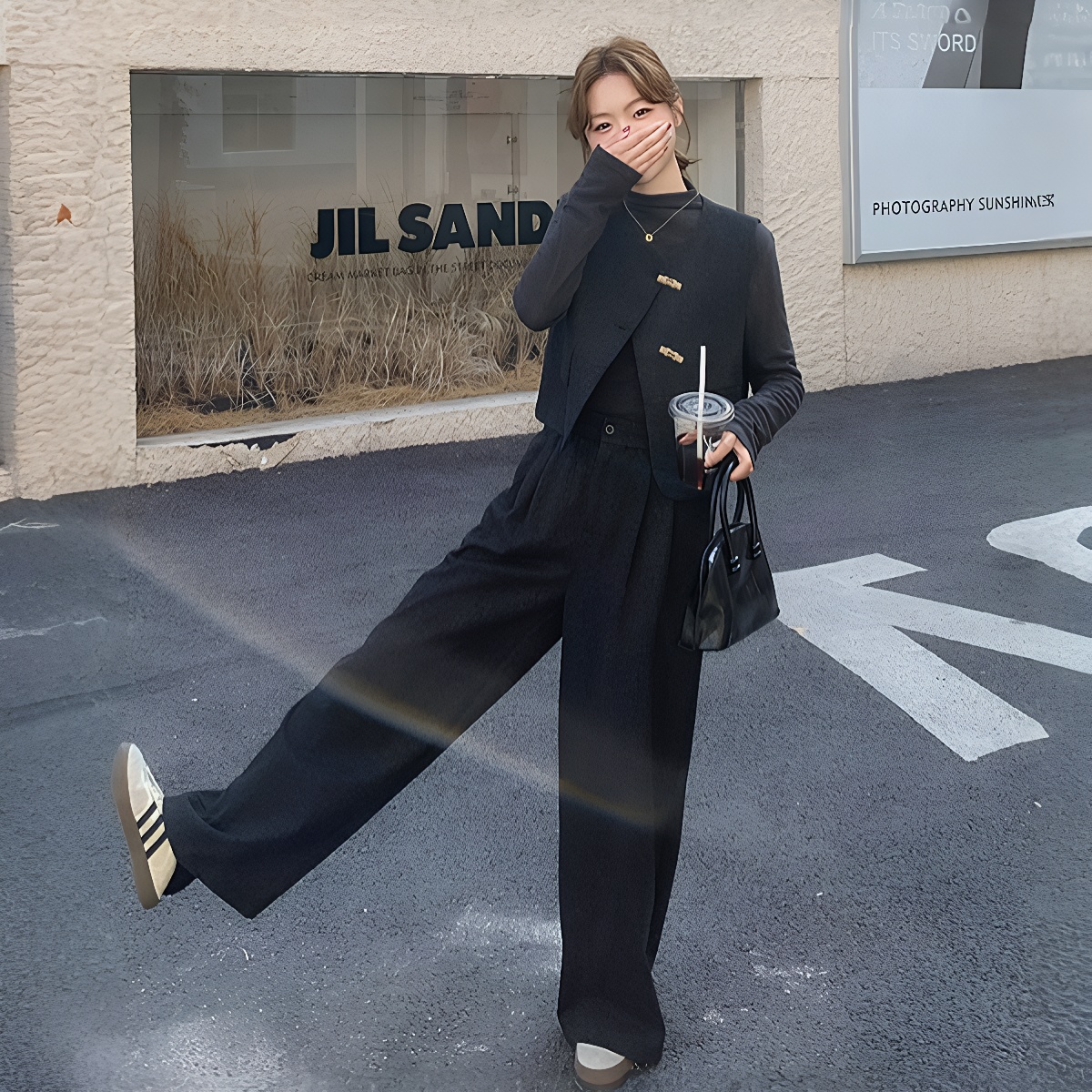 Women's Three-Piece Vest Suit Set Korean Style Fall Winter 2025 - Image 5