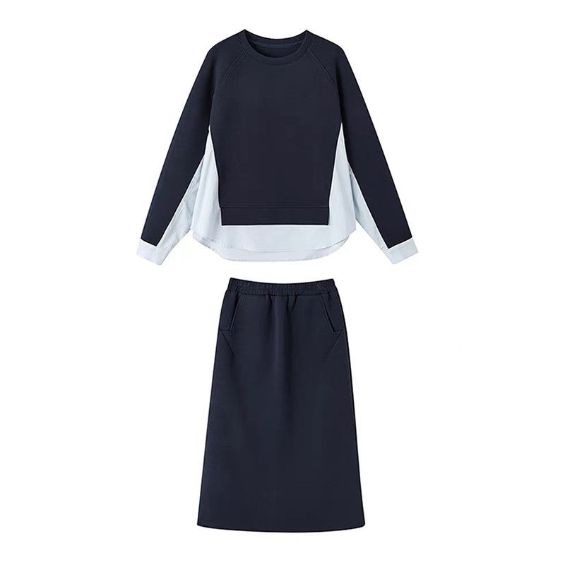 2026 Spring Korean Style Split Hoodie and Skirt Two-Piece Set for Women - Image 5