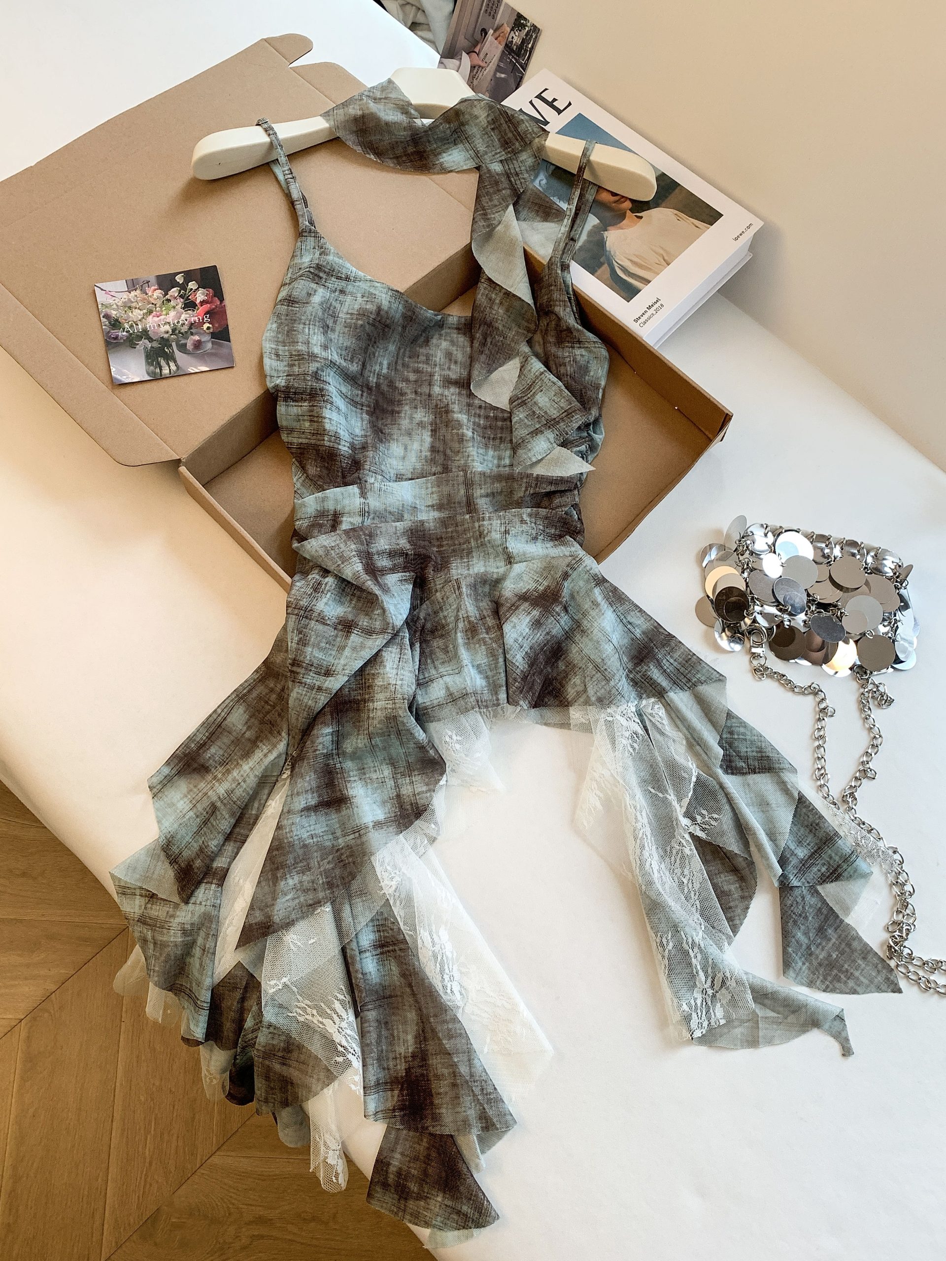 Women's Asymmetrical Plaid Cami Top Sleeveless Summer Shirt