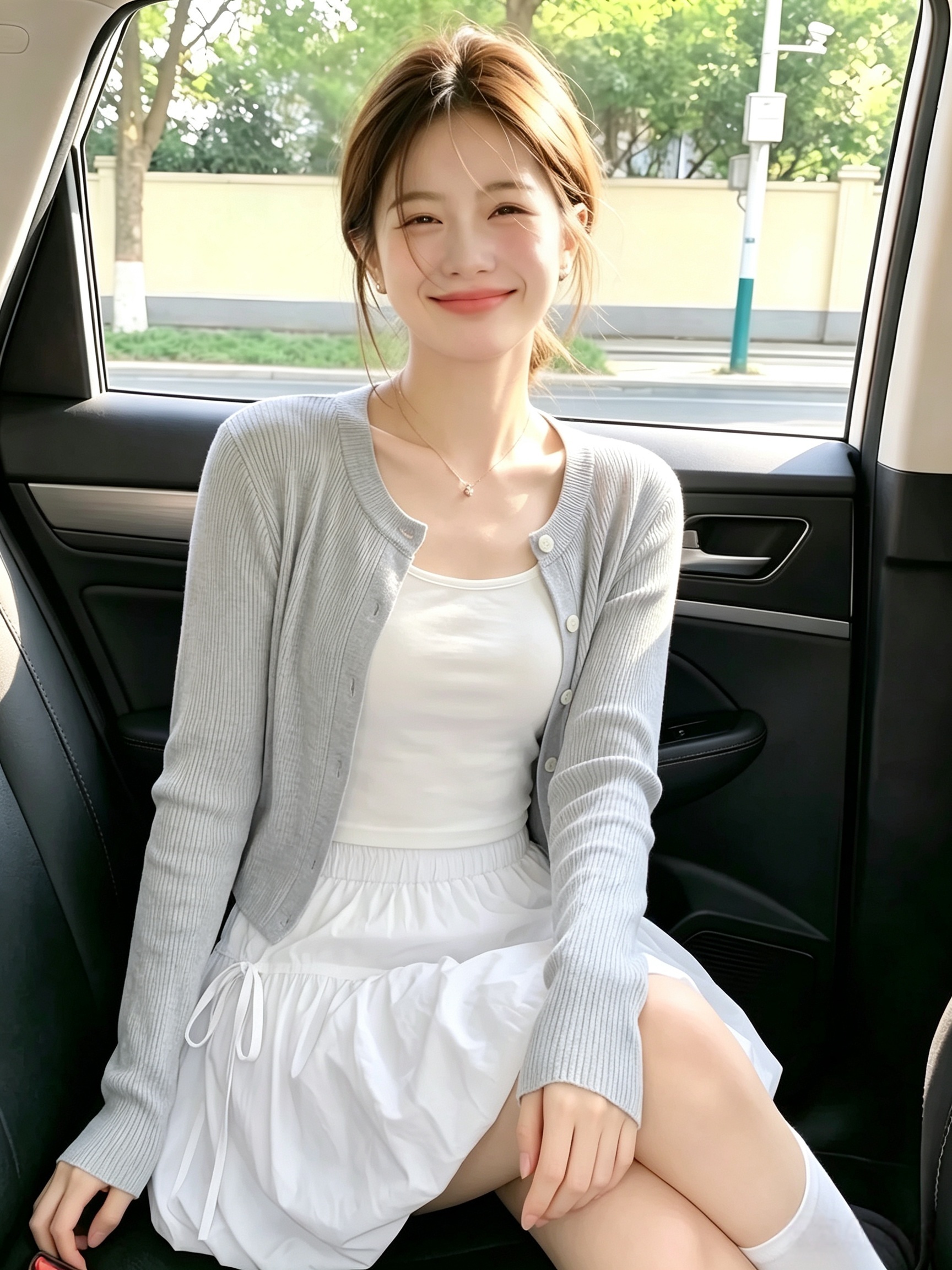 French Style Gray Sun Protection Ice Silk Knit Cardigan for Women Summer Thin Cover-Up - Image 2