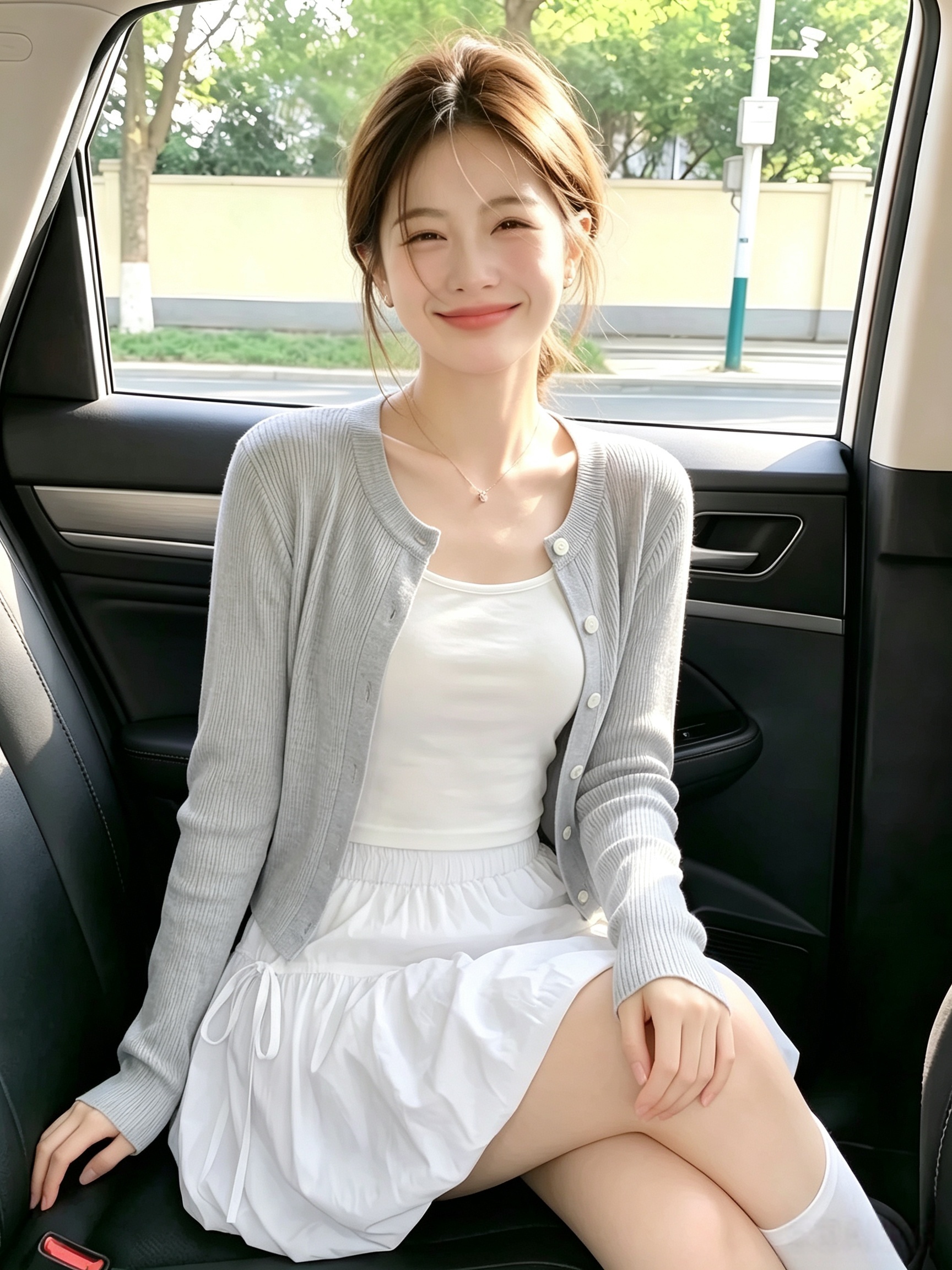 French Style Gray Sun Protection Ice Silk Knit Cardigan for Women Summer Thin Cover-Up - Image 4