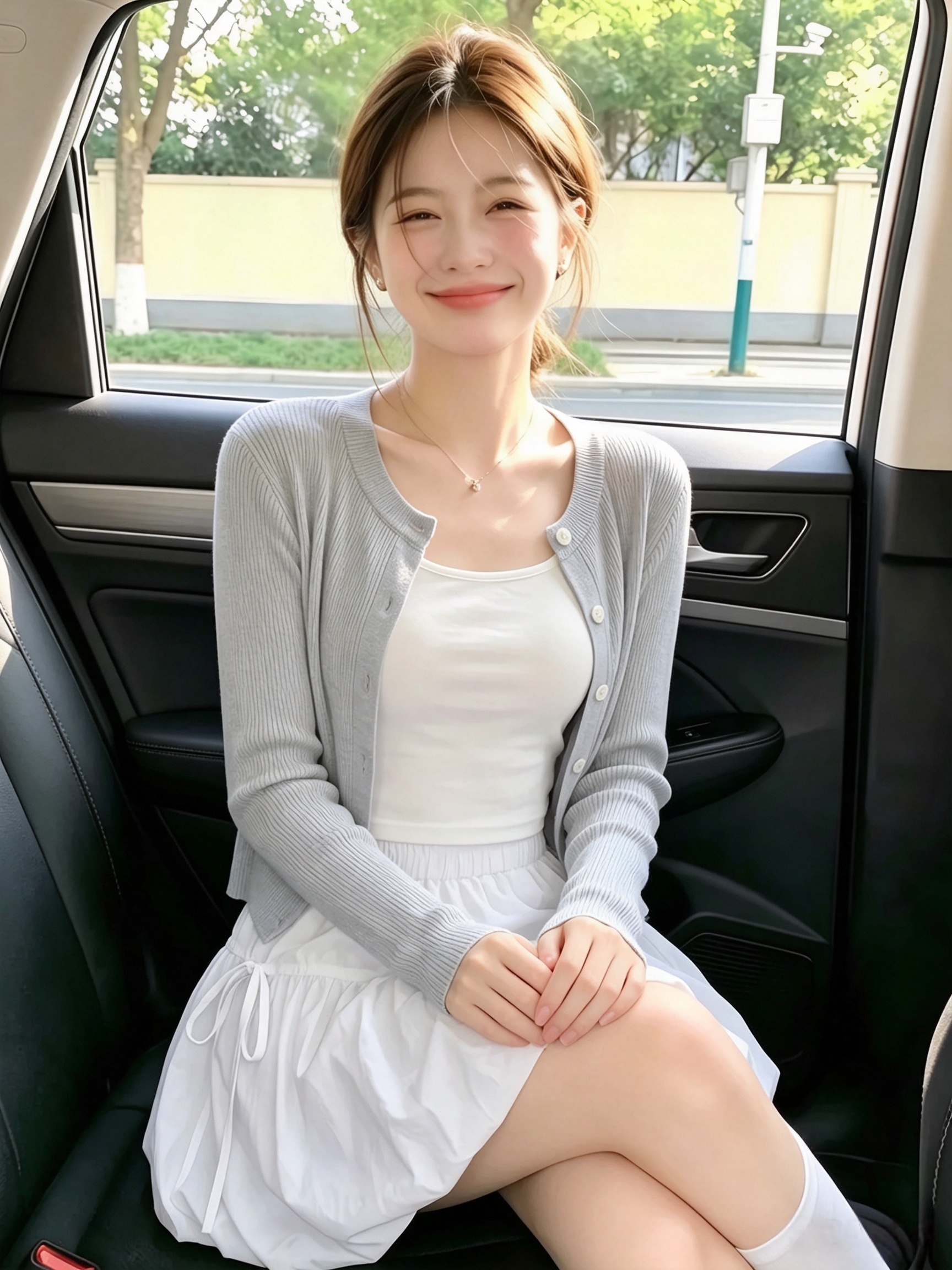 French Style Gray Sun Protection Ice Silk Knit Cardigan for Women Summer Thin Cover-Up - Image 3