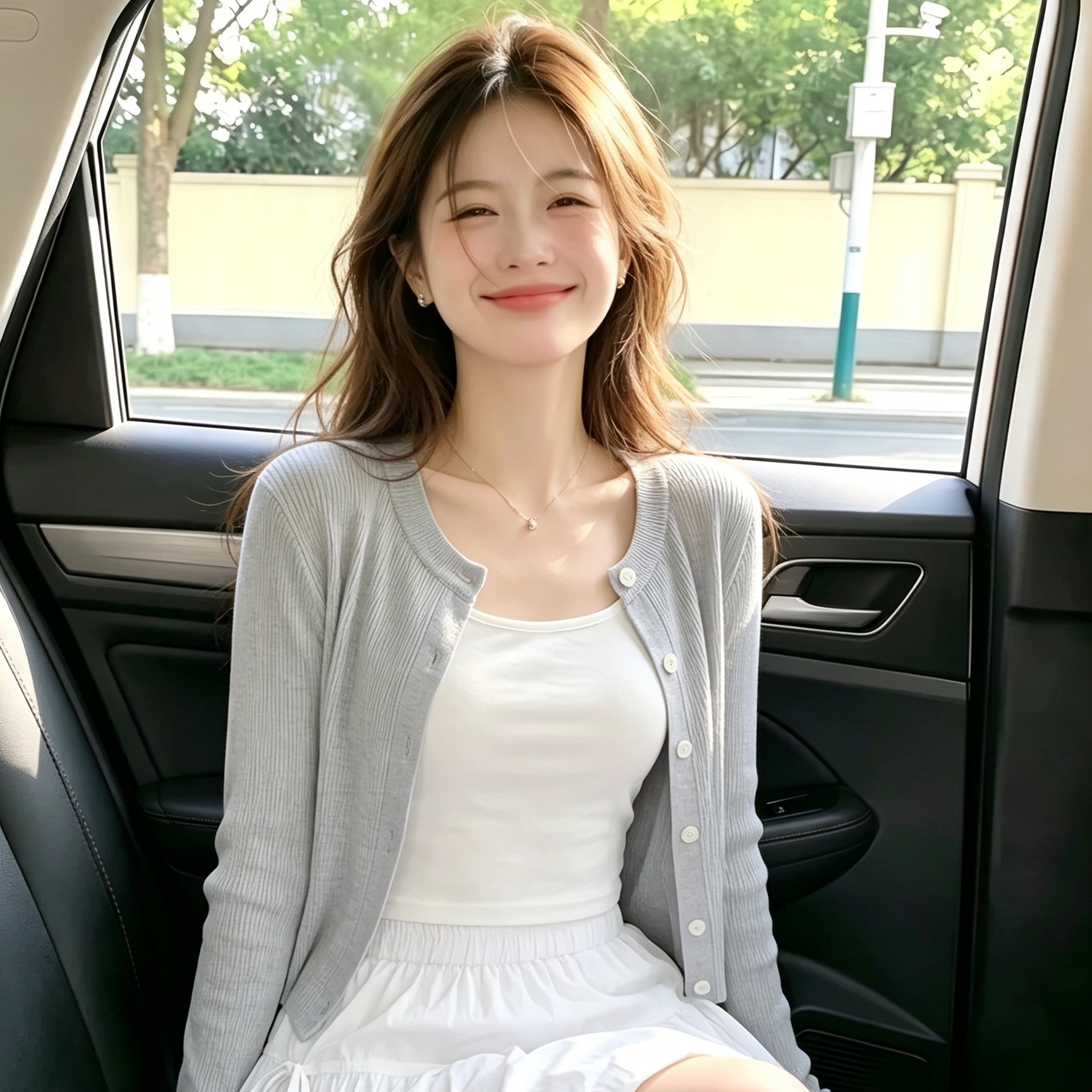 French Style Gray Sun Protection Ice Silk Knit Cardigan for Women Summer Thin Cover-Up - Image 5