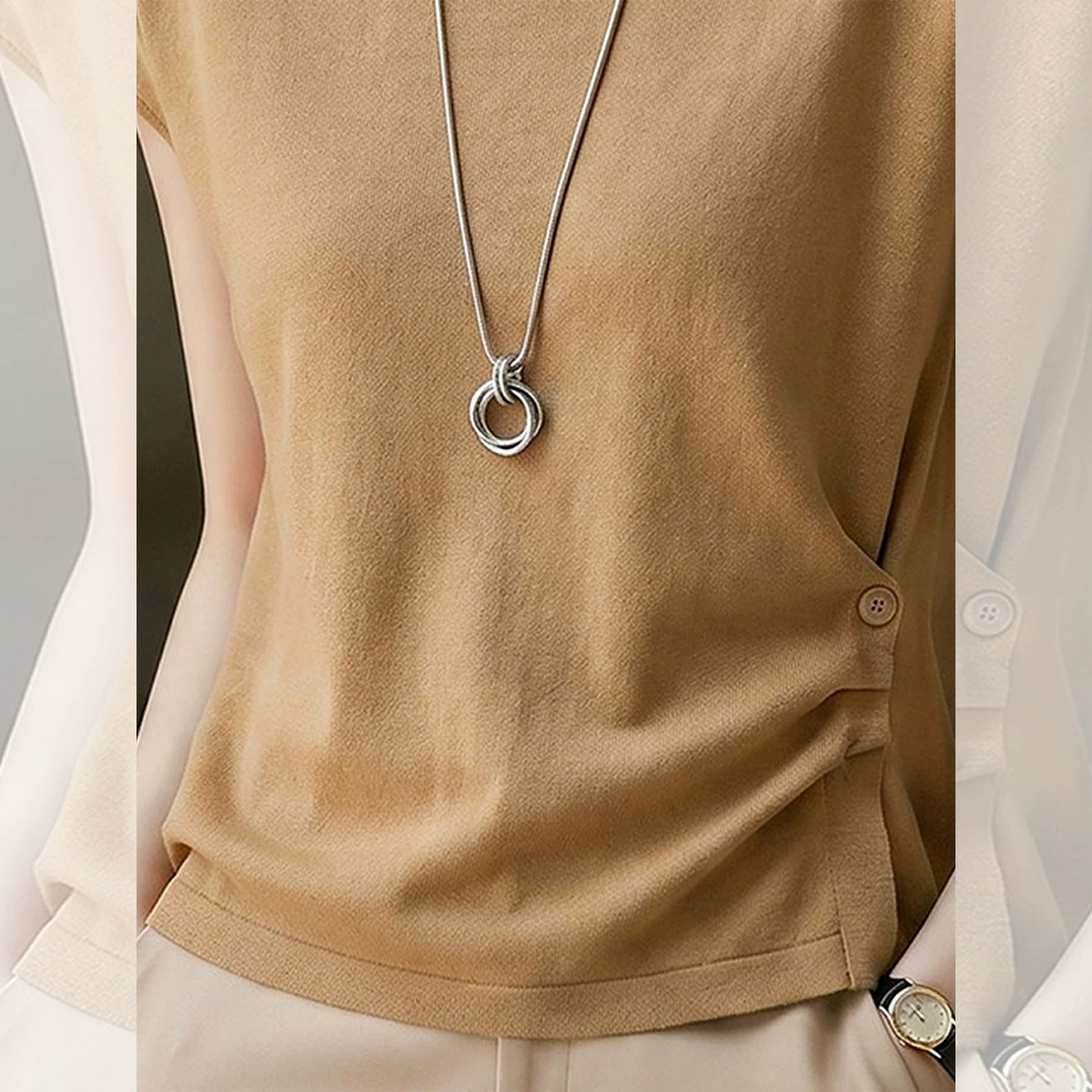 Korean Style Chic Slimming Pleated Short Sleeve T-Shirt for Women Summer 2026 New Commuter Top - Image 4